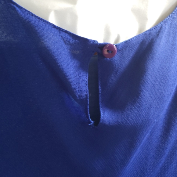 VTG Benjamin A. Blue Sapphire A-line Ankle Length Short Sleeve Dress Siz… - Picture 3 of 9